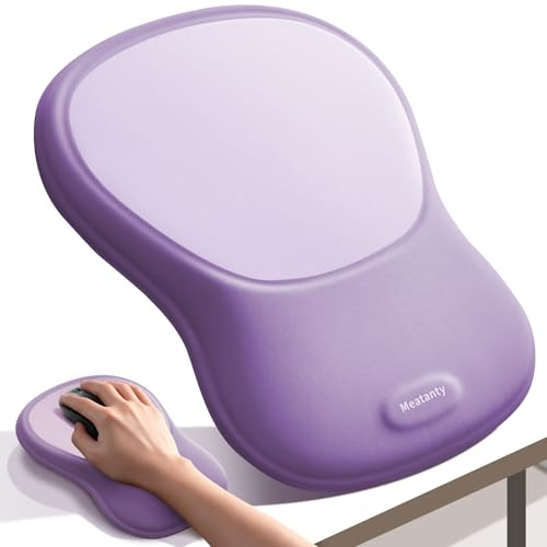 meatanty Alfombrilla de Ratón con Reposamuñecas de Gel | Soporte Ergonómico para Aliviar Dolor de Muñeca | Almohadilla de Memoria de Forma | Superficie Cómoda Antideslizante | Gaming y Oficina