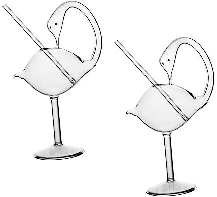 TOPPERFUN Set 2 da Cocktail a Forma Trasparenti in Vetro Eleganti e Speciali