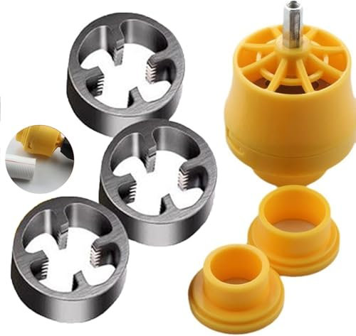 Filettatrice Per Tubi Idraulici,Kit per filettare tubi in PVC, strumento professionale per filettare filettature interne ed esterne su tubi in plastica. (1 soletta esterna)