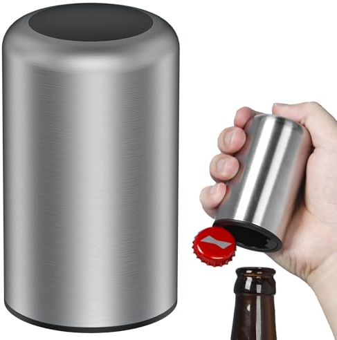 Pawfly Magnetischer Flaschenöffner, Automatischer Druck-Flaschenöffner für Bier Soda Cola, Druck-Bieröffner für Bar Küche Restaurant, Kronkorken-Öffner ohne Beschädigung für Männer Väter Ehemänner