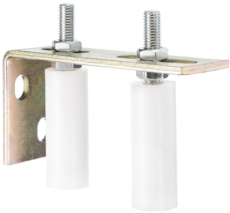 QUARKZMAN 2pcs Galet Guide pour Portail Coulissant 30x80mm, Blanc | M12 Roulette Nylon avec Équerre Guide au Sol pour Porte Grange Coulissante, Roue Universel Guidage Support de Plancher Mur