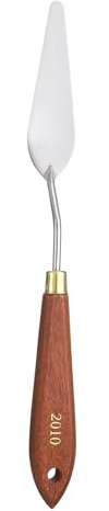 QUARKZMAN Couteaux à Peinture Outil De Peinture 3.15 x 0.91 Lame En Acier Inoxydable En Forme De larme 9.06 Longueur Spatula Couteaux à Peinture Avec Manche En Hêtre, Rouge/Argent