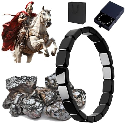 VIVIZEN Pulsera de Hematita para Hombre, Nueva Pulsera Hemys para Hombre - Manera Natural de Recuperar Tu Esencia Masculina, Hematita Legendaria para Hombre - Inspirada en Generales Romanos y