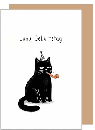 Edition Seidel Premium Glückwunschkarte zum Geburtstag mit Umschlag. Grußkarte Karte Geburtstagskarte Spruch für Mann Frau Freund Freundin Partner Katze Party lustig grumpy (G3937 SW026)