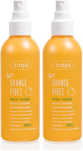 Ziaja COCONUT & ORANGE VIBES Tónico facial hidratante y refrescante con notas de Naranja 190ml (Paquete de 2)