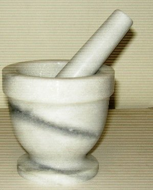Mortier et pilon - diamètre 8 cm - profondeur 5 cm