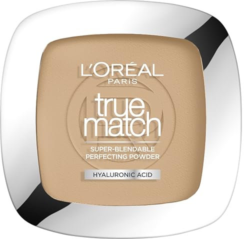 L'Oréal Paris Powder Foundation, Light Texture for a Flawless Finish, True Match Pressed Powder Foundation, 7W Cinnamon