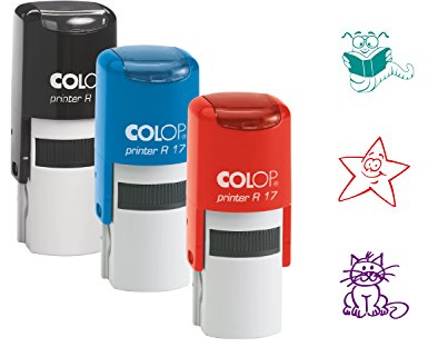 COLOP Stempel-Set: Lehrerstempel - Motivationsstempel - Schulstempel - Belohnstempel: 3 Stempel mit 3 unterschiedlichen Motiven im Set
