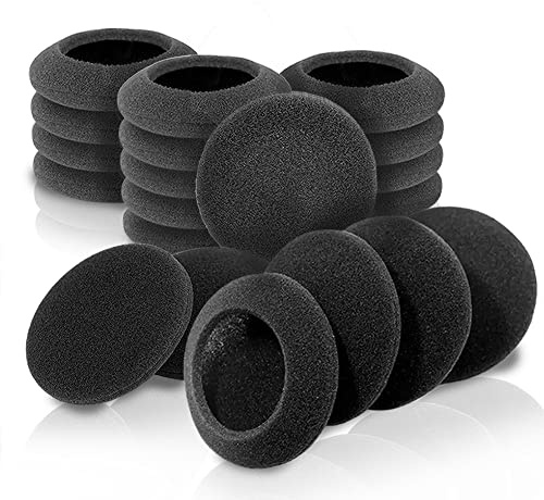10 Pairs 60mm/2.4 Replacement Foam Ear Pud Earpads Sponge Cushion Covers for Logitech H600, H330, H340,Sony MDR-G45LP,Jensen JHH110 /FreeTalk 5091,Aiwa HP-CN5 /Labtec Axis 502 headset Black (BLACK)