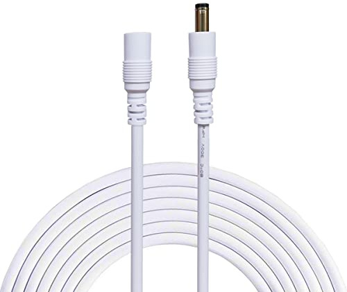 Liwinting 2m/6.56Feet DC Verlängerungskabel 5.5 mm / 2.1 mm Anschlusskabel Gleichstrom Verbinderkabel DC Verteiler Männlich zu Weiblich Verbinder - Weiß