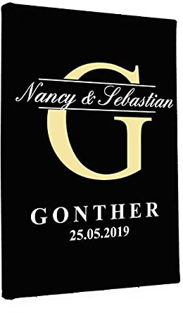 Hochzeitideal Stammbuch der Familie, Familienstammbuch aus Buchbinderleinen, Nr. 79 inkl. Personalisierung (Schwarz)