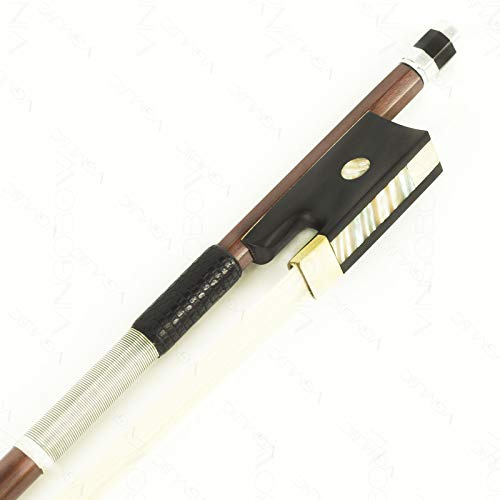 Master Level Pernambuco Violinenbogen, warm, süßer Ton, 4/4 Größe, gerade, weiß, Modell Pferdehaar