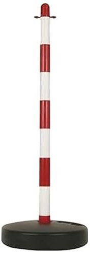 Colonnina in pvc bianco/rossa h 90 cm (senza base di appesantimento)
