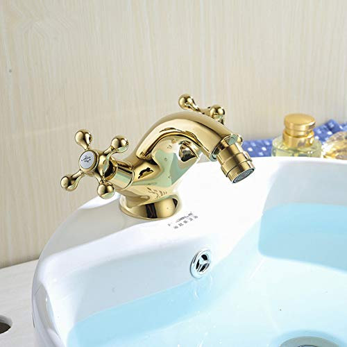 Volle Kupferhähne Gold Einlochmontage Becken Wasserhahn Messing Poliert Wasserhahn Goldenen Bidet Wasserhahn