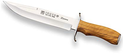 joker Coltello da caccia Zorro, con manico in ulivo e lama da 23,5 cm, include custodia in pelle, pesa 293 grammi, CO35 per la pesca, la caccia, l'escursionismo, il campeggio