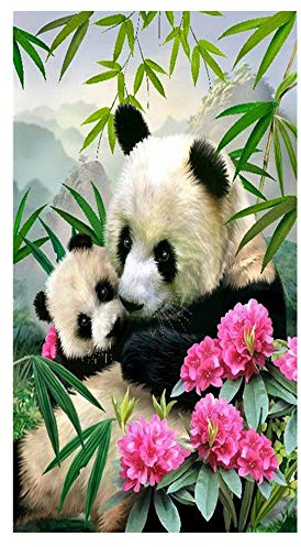 Stillshine. Große Strandtücher Badetuch Schnell Trocknend Wasseraufnahme Extra Microfiber XL XXL,3D Tier Panda Motiv Handtuch Kinder Mädchen Junge Sofa Kuscheldecke Schwimmbad (Bunt B,100x180cm)