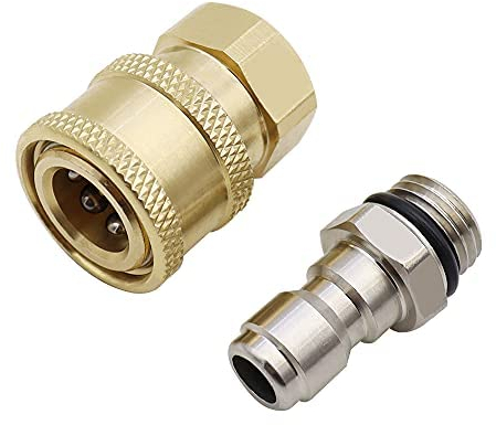 SRunDe 1/4'' Ensemble Nettoyeur Haute Pression Rapide Connecteur Coupleur Haute en Laiton Adaptateur Raccord Nettoyeur Haute Coupleurs de Nettoyeurs Haute Pression pour Pistolet à Eau Haute Pression
