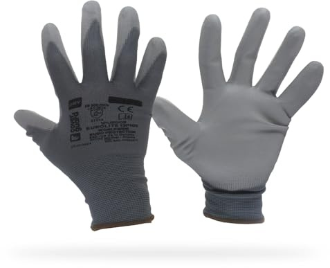 GREENSTAR - Gants Atelier - Gants de Travail en Polyester et Polyuréthane - Pour Travaux Précis, Manipulation de Composants Gras - Taille 10/XL - Normes CE EN420 et EN388:2016 - 3131X