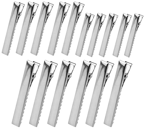 36 PCS Silver Metal Alligator Hair Clips, 2.2Inch/55mm 2.6Inch/65mm 2.95Inch/75mm 3 Assorted Size Sectioning Clips Hair Duck Teeth Hairpins Curl Setting for DIY Hair Extensions