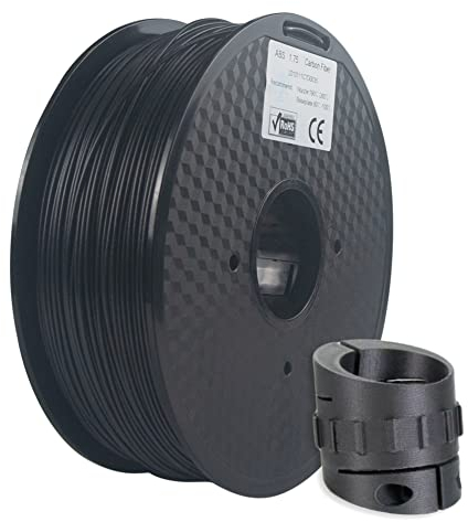 TOPZEAL Kohlefaser Gefüllt ABS Filament 1.75mm, ABS-CF Schwarz Filament, Maßgenauigkeit +/- 0.05mm, 1KG (2.2LBS) Spule für 3D Drucker