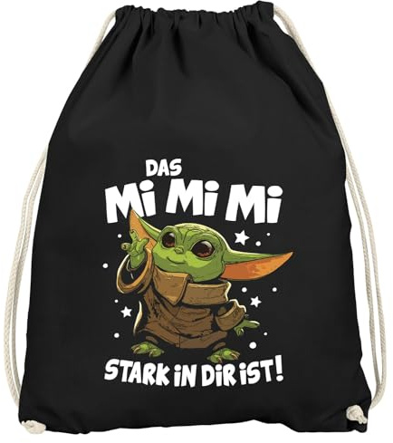 MoonWorks Turnbeutel Bedruckt mit Spruch lustig Das Mimimi stark in dir ist Baby Gymbag Schwarz unisize