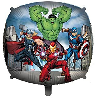 Palloncino quadrato con personaggi Avengers 18-46cm. 1pz