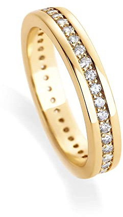PAVOI 18K Yellow Gold Plated Stacking Tiny Cubic Zirconia Band | Eternity Rings for Women | Thumb Ring | Size 7