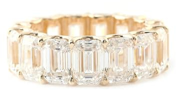 Eheringe 14 Karat Gold Ring, Verlobungsring für Damen mit Quadrat Form Moissanit Gelb Gold Ringe Größe 47 (15.0)-67 (21.3)