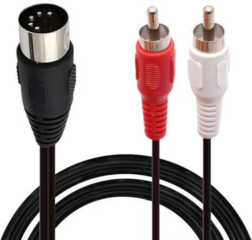 HTGuoji Cavo da 5 pin Midi maschio a 2 RCA phono maschio, per sistemi Bang & Olufsen, Naim, Quad, Stereo (50 cm)