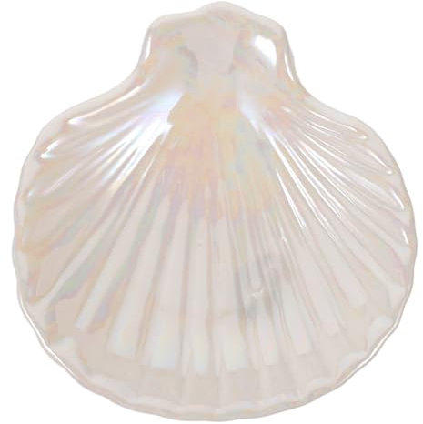 Ciieeo Plato De Baratija De Concha De Cerámica Organizador De Joyas Bandeja Porta Anillos Y Collares Para Escritorio Decoración Hogareña Versátil