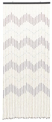 Retro Holzperlenketten TüRvorhang Perlenvorhang Fenster/TüR Vorhang Holzperlenvorhang Fliegenschutz Streifenvorhang Trennvorhang Holz TüR Fadenvorhang Ringe Fliegenvorhang 31Linien 90X220Cm