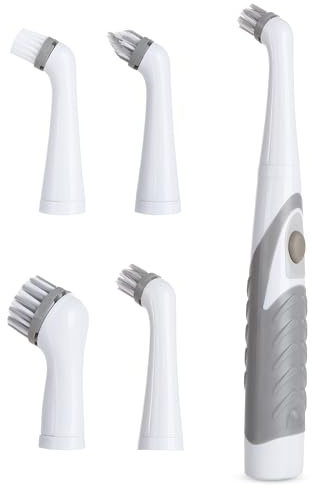 Albert Austin Electric Scrubber Automatic Power Scrubber with 4 Interchangeable Heads High Speed Spin Electric Cleaning Brush Battery Powered Electric Scrubbing Brush for Home Bath Bathroom Kitchen