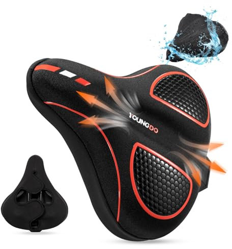 YOUNGDO Coprisella Bici Gel, Copri Sella Sellino Bici in Gel, Morbido e Confortevole, con Copertura Impermeabile, per Bici da città, Bici da strada, MTB, E-Bike