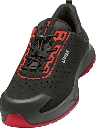 Uvex 1 x Craft S1 PL FO SC SR – Zapatos de Seguridad Especialmente Ligeros – Zapatos Planos Perforados – Deportivo – Puntera Protectora sin Metal – Ancho 11