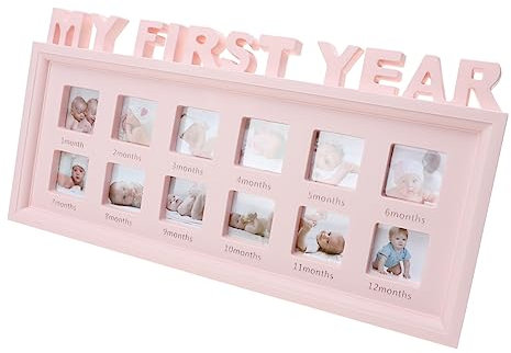 BESTonZON Wachstum Erinnerungsbilderrahmen Monate Meilenstein Fotorahmen Geeignet Für Babyzimmer Und Babyparty Langlebig Und Dekorativ Für Liebevolle Erinnerungen