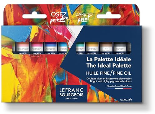Lefranc Bourgeois 301859 Fine Ölfarben im Set - 10 Farben in 20ml Tuben, feine Ölfarbe, lichtecht, hervorragender Deckkraft & hoher Farbintensität, gleichmässiger Konsistenz & optimaler Mischbarkeit