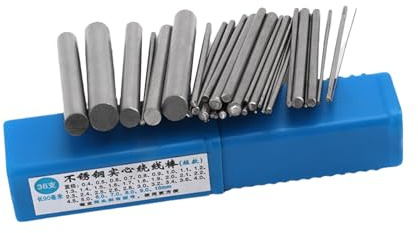 36 varillas de acero inoxidable sólido para envolver joyas, herramienta para hacer joyas, varillas moldeadoras de alambre, mandril de acero inoxidable para joyería