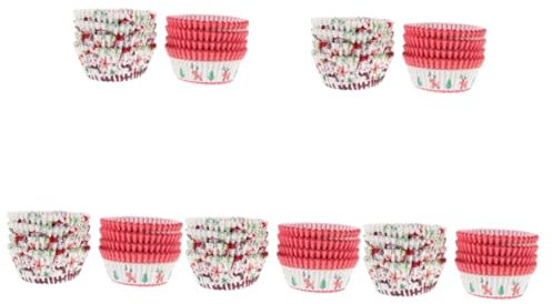 PRETYZOOM 5 Juegos Kawavy Xmas Mollete Papelera Pastelitos Decoración Comestible Placa Giratoria Equipo Horneado Moldes Para Cupcakes Pequeños Mini Moldes De Papel Para Muffins 400 Uds * 5