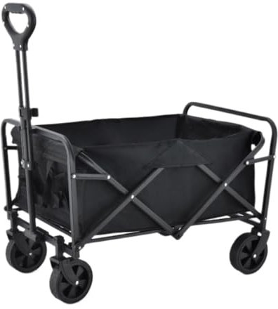 Chariot de plage avec roues tout-terrain pour camping et pique-niques, remorque portable et pliable pour petites tâches de transport (KA)