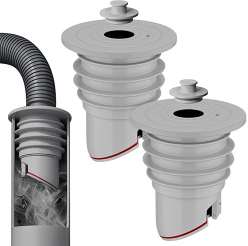 Bosmsaslad 2 Pcs Tubo Desague Lavadora, 35-40mm Sello de Tubería Drenaje Lavadora con Tapa Sellado Silicona, Tubo Sellado Desodorante, Desodorante Prevención Fugas y Olores