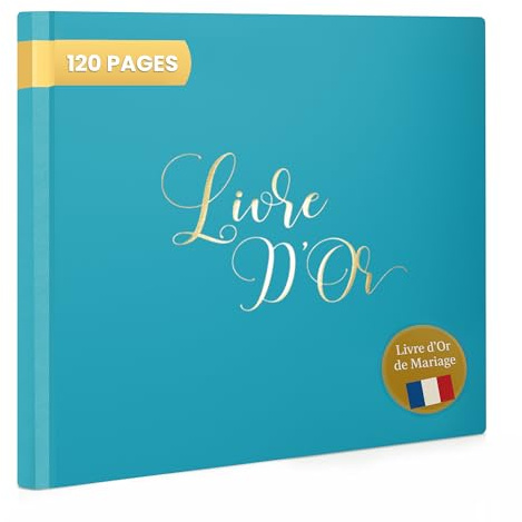 Plantvibes Gästebuch für Hochzeit – 120 Seiten aus hochwertigem Papier, dickes Papier, nicht gedrückt, mit goldenem Titel – ideal für Hochzeiten, Geburtstage, Gästebuch zur Taufe