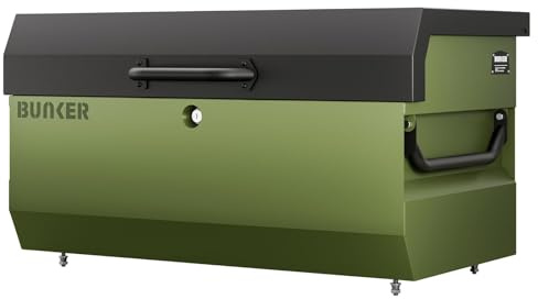 BUNKER T1 Lockable Van Storage Box - Heavy Duty Tool Box with Gas Strut Lid | Secure van storage box with gas strut lid, hidden GPS holder, fixing points and Sold Secure certification for vehicle use.