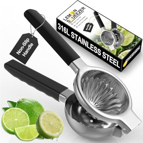 Premium 316L Zitronenpresse aus medizinischem Edelstahl – babysichere Zitruspresse, robuste manuelle Limettenpresse ohne Schwermetallauslaugung