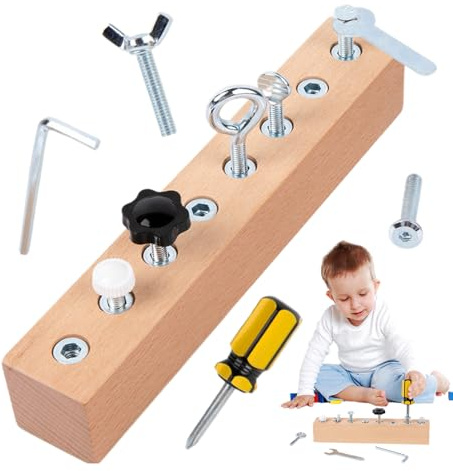 Nevalerra Schraubendreher-Aktivitätsset für Kinder, Schraubendreher-Set | abnehmbarenSensorisches Vorschul-Lernspielzeug - Feinmotorik-Matching-Spiel, Jumbo-Nuss-Bolzen-Spielzeug, pädagogisches
