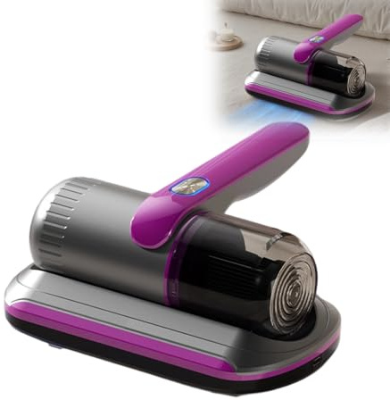 Milbensauger Für Matratzen, Ultra Vortex Milbensauger mit UV-Licht, Bekämpft Bettwanzen, Absaugung Matratzenreiniger, Polsterreiniger Entfernt Bakterien, Allergene, für Allergiker (Purpurrot)