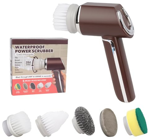 Reinigungsbürste Elektrisch - 5-in-1 Kabellose Electric Spin Horsepower Scrubber, Elektrische Fugenreiniger Putzbürste Cleaning Brush, Zum Putzen Im Bad, Reinigungsbürste Waschbürste