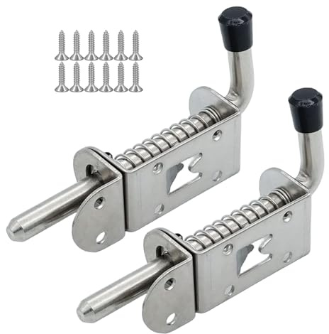Chiusura con scrocco a molla - Chiuura con chiavistello a cilindro in acciaio inossidabile per carichi pesanti | Serratura per porta scorrevole | Sicurezza del cancello | Chiusura con perno a molla |