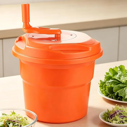 Commercial Salad Spinner, 10L/20L Food Dehydrator, Prevents Hand Injuries, Easy Clean Fruit & Vegetable Dryer for Restaurant, Home, Farm Use