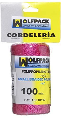 WOLFPACK LINEA PROFESIONAL - Cuerda Trencilla Polipropileno Roja (Bobina 100 Metros)