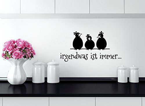 Grandora W1207 Wandtattoo Spruch Irgendwas ist Immer + Vögel schwarz (BxH) 42 x 21 cm